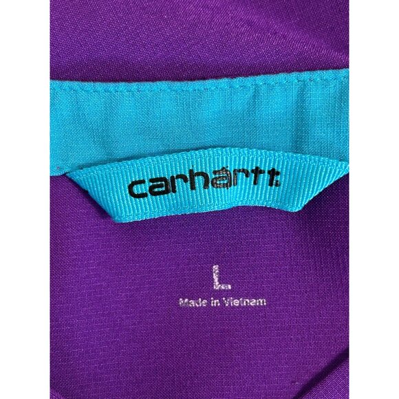 Carhartt Women's Force Cross- Flex V-Neck Scrub Top in Purple - Sz L - Picture 3 of 6